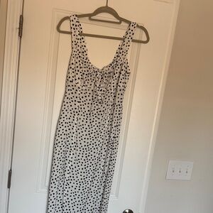 White Polka Dot Sleeveless Dress